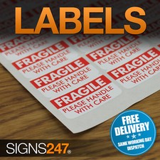 FRAGILE STICKERS - Self-Adhesive Labels Please Handle with Care