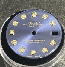 Rolex Ladies MidSize Datejust Custom Blue Diamond Dial For 68273 68278 178273