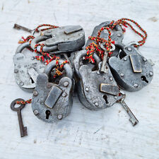 Medium Old Iron Padlock Heavy Duty 3  to 4 Lever Indian Metal Lock