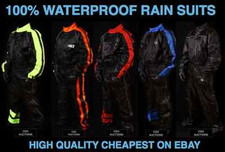 Motorcycle Rain Suit Waterproof Hi Viz  One Piece Suit Motorbike Skiing 129f-OSX