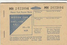 MOTOR CAR FUEL RATION BOOK-