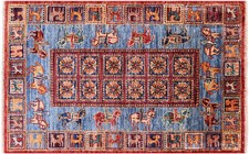 Handmade Antiqued Pazyryk Historical Design Rug 2' 8" X 4' 3" - Q10976