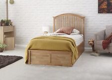 Madrid 3ft Single Wood Ottoman Lift up Bed Shaker Style Storage Bed Oak GRADED