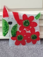 Nobile Fused Art Glass Dog Sculpture by Aneta Pawlowska  - Large - Handmade - VG