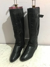 Russell & Bromley leather knee high womens size UK 6 black boots shoes - GF