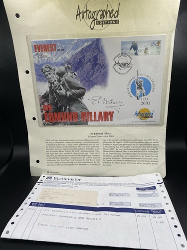 Sir edmund hillary pen signed - sir,