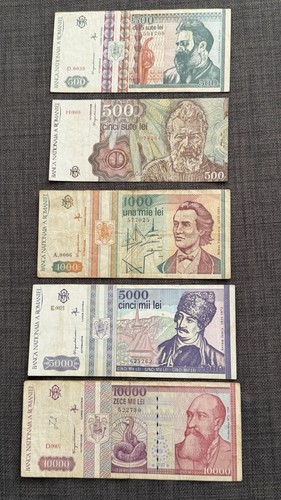 Romania set 5 banknotes - set,