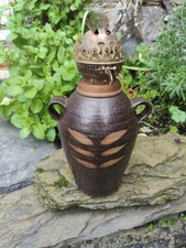 Studio Pottery Vase Oil Lamp Colin Pearson Cornish 