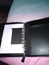 A5 Black Leather Zipped Filofax Personal Organiser No Inserts Perfect Condition
