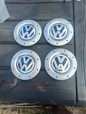 VOLKSWAGEN AFTERMARKET PLASTIC ALLOY WHEEL CENTRE CAPS x4...