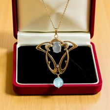 Antique gold oval aquamarine - antique,