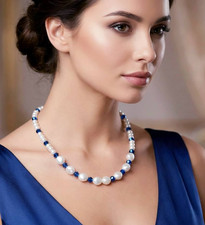 Baroque pearl necklace with - baroque,