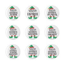 Santa's Favourite Christmas Badge 1In 25mm Festive Accessory Stocking Filler Elf