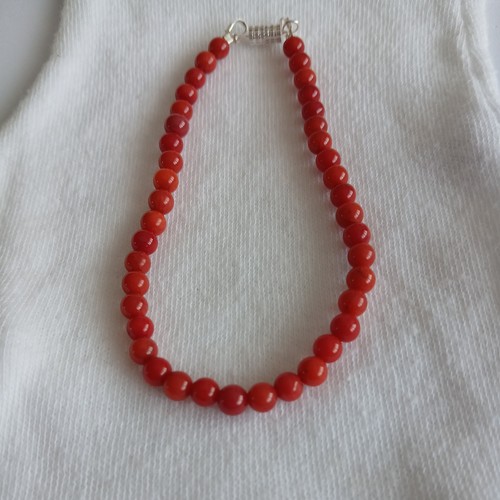 Doll necklace red coral - doll,
