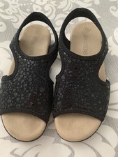 Pavers Women's Black Fabric Sandals UK Size 4