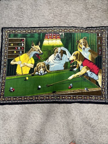 Vintage dogs playing pool - vintage,