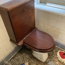 Victorian Vintage Antique Mahogany Toilet Cistern Circa 1900,s Johnson bros good
