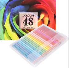 Colouring Pencils For Adults, 48 Pack of Oil Based Coloured Pencils 