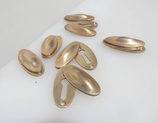 Victorian Bronze Keyhole Cover Escutcheon Plate Old Antique Copper Oval - £8each