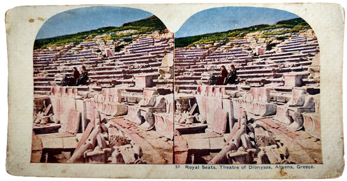 Antique stereoview theatre - antique,