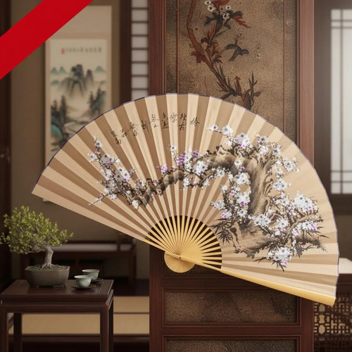 Plum blossom folding fan - plum, |