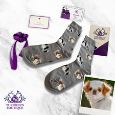 JAPANESE CHIN SOCKS UNISEX ONE SIZE FIT UK 5 - 11 EU 38 - 46 JAPANESE CHIN GIFT