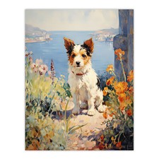 Jack russell terrier - jack, floral