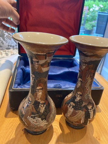 Fine meiji era - satsuma, vase