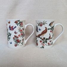 English Heritage Birds, Butterflies & Flowers Bone China Mug Set Of 2