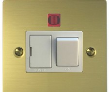 Brushed Brass FCU Fuse Spur Flat plate Brass Switched Fused Spur *NEW* Volex  x1