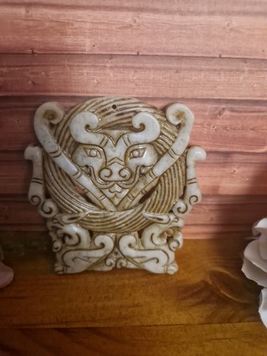 Vintage carved jade mythical - ,