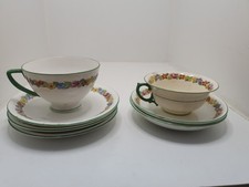 Crown Staffordshire Tea Cups & Saucers English Bone China
