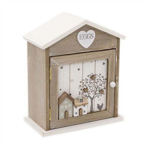 Hearts houses wooden egg - hearts,