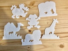 Genuine Hama Bead Peg Boards - 6 Animal Boards for Hama Beads: Lion Giraffe Frog