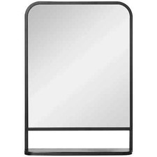 Rectangle Wall Mirror with Shelf 70 x 50 cm for Living Room Bedroom