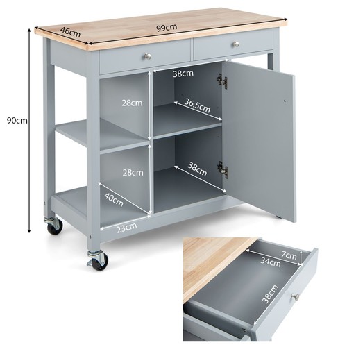 Shelves mobile kitchen island - shelves,