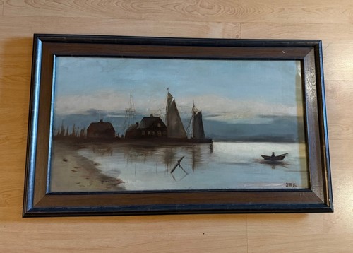 Antique oil painting canvas - oil,