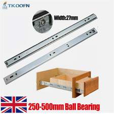 1-10Pairs Ball Bearing Cabinet Drawer Runner Draw Depth for 27mm Groove