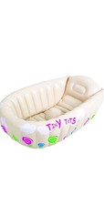 Tiny Tots Inflatable Baby Bath With Heat Sensor for Infant Showering & Washing
