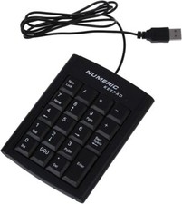 USB Number Keypad with 19 Keys Numeric Keypad Keyboard for Laptop Notebook UK