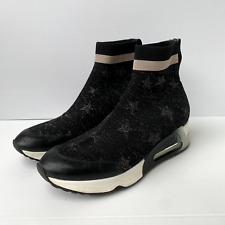 ASH Lulla Star sock trainers sneakers 39 6 VGC athleisure black glitter high top