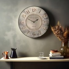 Thomas Kent Harvest 53cm Metallic Wall Clock - Antique Gold (Chipped Back) B+