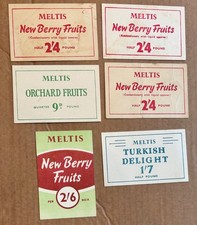 6 X MELTIS Shop Display Cards TURKISH DELIGHT NEW BERRY FRUITS ORCHARD FRUITS