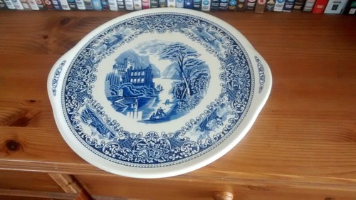 Cake plate blue white myott - cake,