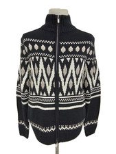 M&S Men's Jumper Navy Mix Wool