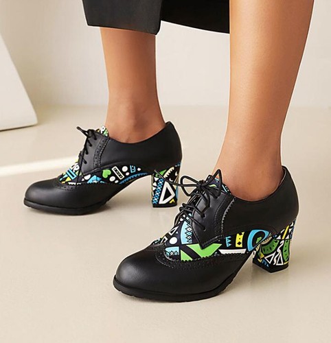 Mid heel mary janes brogue - janes,
