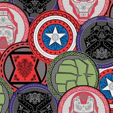 Marvel Avengers Fabric - Marvel Coins - 100% Cotton - Multiple Sizes