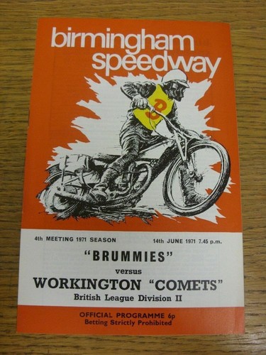 1971 speedway programme - speedway,