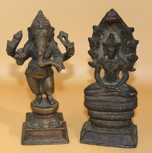 Antique brass statue god - 2,