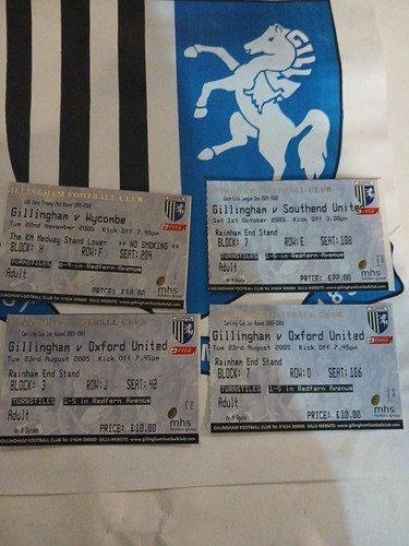 Gillingham tickets stubs x - fc,